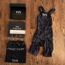 TYR Avictor 2.0 Exolon Open Back Titanium Techsuit Kneeskin   size 20