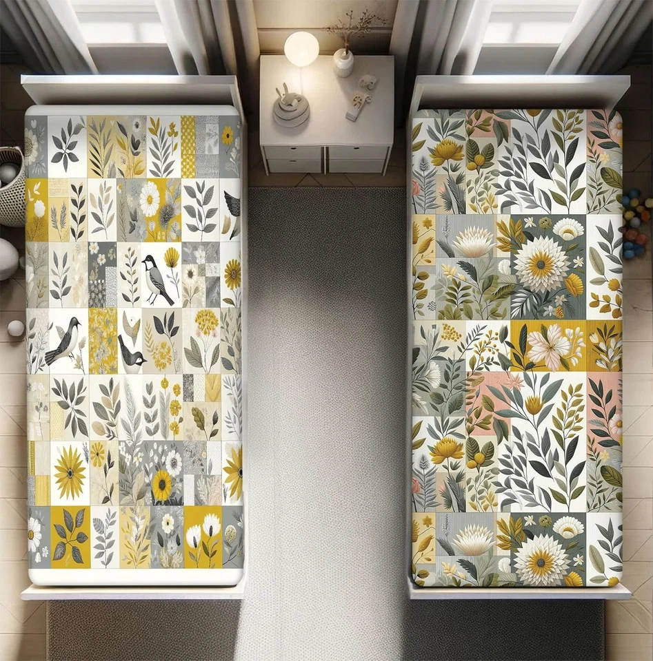 Ambesonne BOHO 2 Pack Twin Fitted Sheets Earth Yellow Champagen - Image 3 of 3