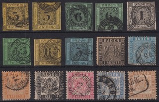 AD / BADEN 15 Werte o siehe bitte Scans F bis P/K 705 00 M€ X784