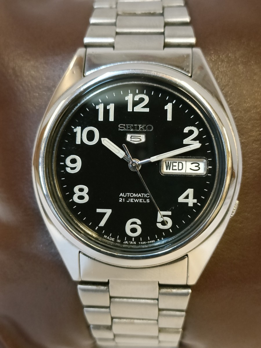 VINTAGE SEIKO 5 AUTOMATIC BLACK DIAL 7S26-3180 JAPAN MEN'S WORKING