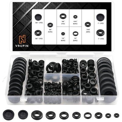 Assorted Rubber Grommet Kit - 10 Sizes 1/4''-1'' Inch