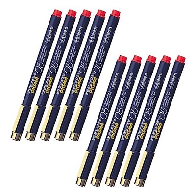 SAKURA Cray-Pas Water-Based Pen Pigma 0.5mm Red 10 Pens ESDK05#19-10P