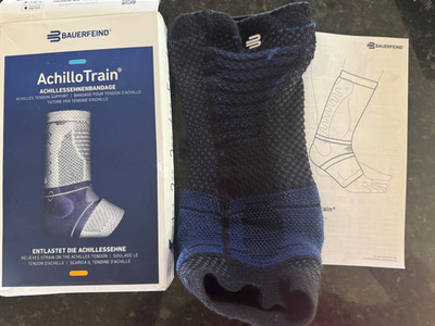 Bauerfeind AchilloTrain Achilles Supports & Relieves Tendon Strain-Size 4- Black