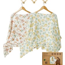 Muslin Nursing Cover for Breastfeeding 360 Full Privacy Comfort, Soft Br...