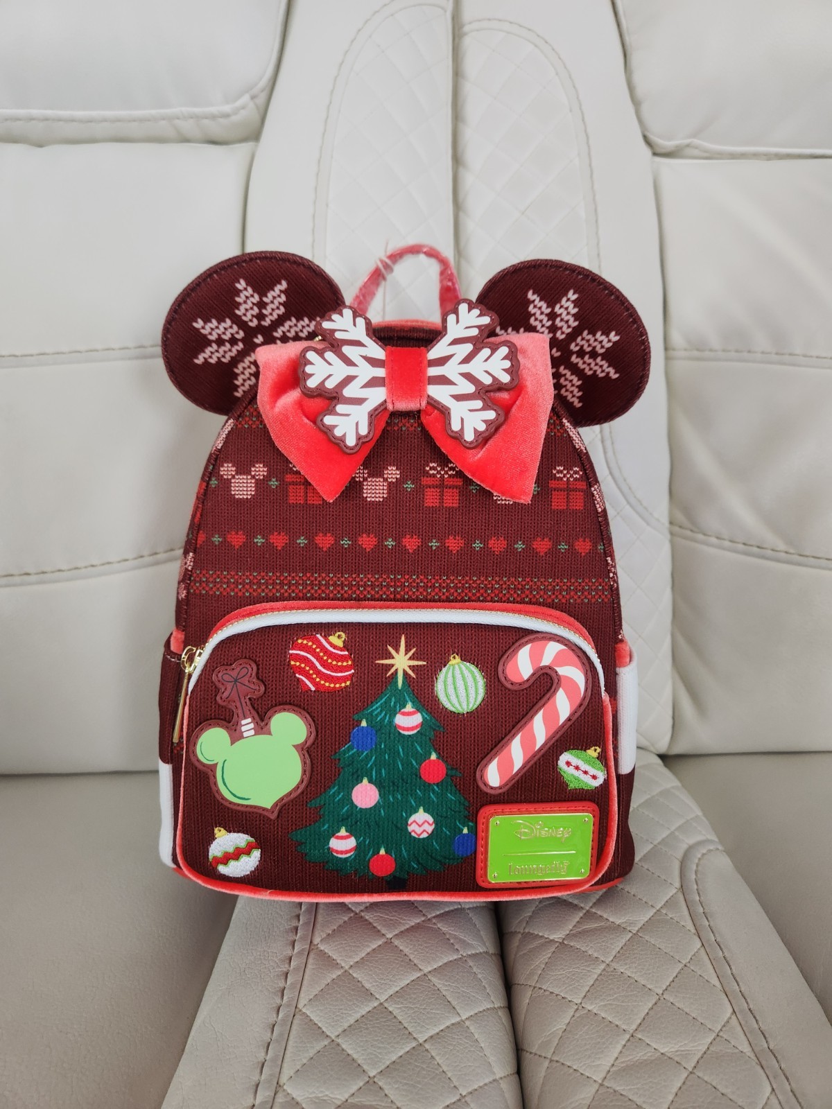 Loungefly Disney Minnie Mouse Sweater Holiday Mini Backpack