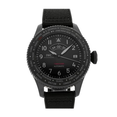 IWC Pilot's Watch Timezoner TOP GUN Ceratanium Auto 46mm Black Watch IW3955-05