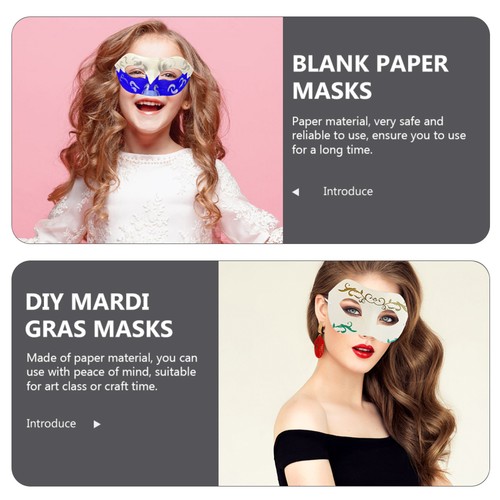 5 Pcs Blank Mask Child Decorative Paper Carnival Masks to Decorate - Picture 12 of 12