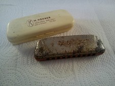 Vintage M. Hohner Golden Melody Harmonica No. 542, Germany Harmonica rough shape
