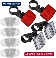 8PCS Bike Reflectors Kit Front Rear Wheel Spoke Safety Reflector Set