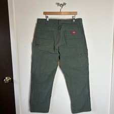 Dickies Carpenter Jeans Olive Moss Green Utility Baggy Skater 38x30 workwear