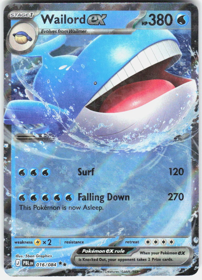 Wailord ex Holo Double Rare ME05: Pitch Black 016/084 NM