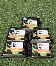 5 HP 60XL Black Ink Cartridge Genuine NEW/SEALED Exp. 2024