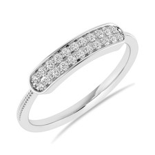 10K White Gold 0.20 Ct Round Cut Lab Grown Diamond Band Ring for Women's
