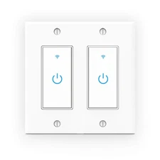 WiFi Light Smart Switch 2 Gang Touch Wall - Compatible With Alexa Google Assi...
