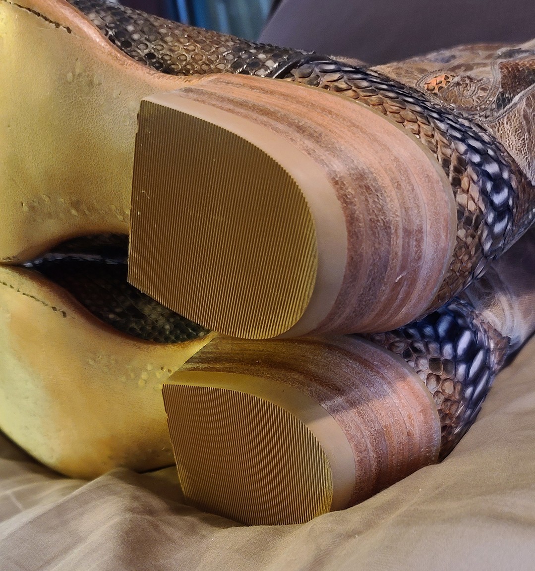 Black Jack Colored Python with Collar Cowboy Boot… - image 9