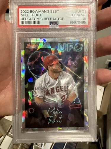 Mike Trout 2022 Bowman's Best UFO Atomic Refractor #UFO-1 Angels PSA 10