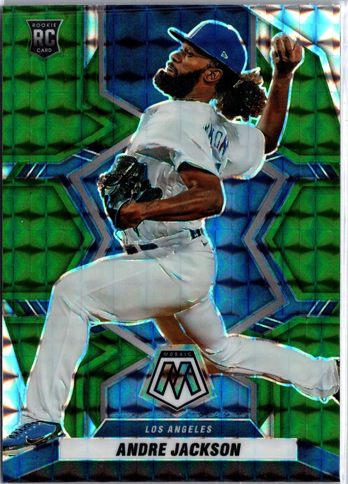 2022 Panini Mosaic - Andre Jackson #228 Green Mosaic Prizm (RC) - Dodgers