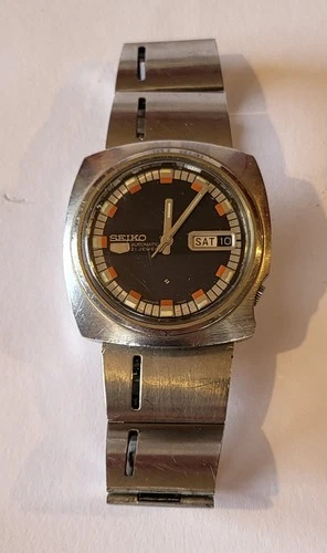 Scarce vintage working 1970's Seiko 5 21 jewel Automatic 38mm watch 6119-7420R