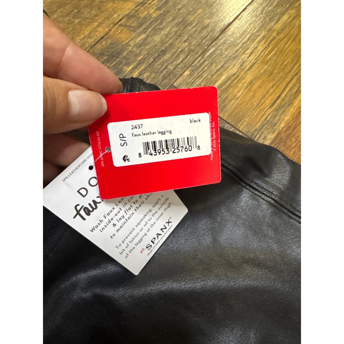NWT Spanx Faux Leather Moto Leggings 2437 Slimming High Rise Sz S