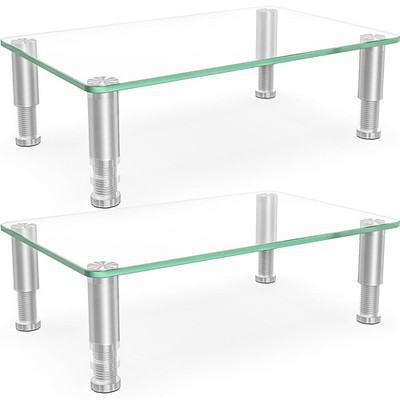 Hemudu 2 Pack Computer Monitor Riser 2 PACK COMPUTER MONITOR STAND, Clear