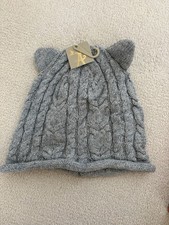 Image of BNWT Accessorize Grey Knitted Beanie Hat