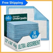 Hygienic & Soft Disposable Bed Pads 23x36 for Adults, Kids, & Pets - 50 Count