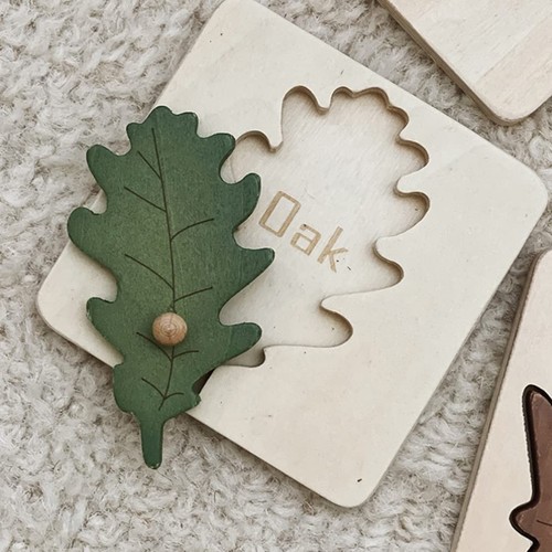 Toddler Toys Preschool Puzzles 4pcs Wooden Leaf Shape Puzzle Leaf Wooden Jigs... - Picture 4 of 9
