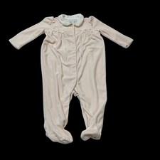 Ralph Lauren Pink Pima Cotton One Piece Floral Ruffle Girls 6M Romper Coverall