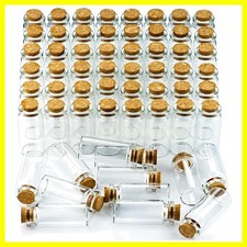 60 Pcs 10ml Small Glass Bottles with Cork Stopper - DIY Mini Glass Jars, Tiny...