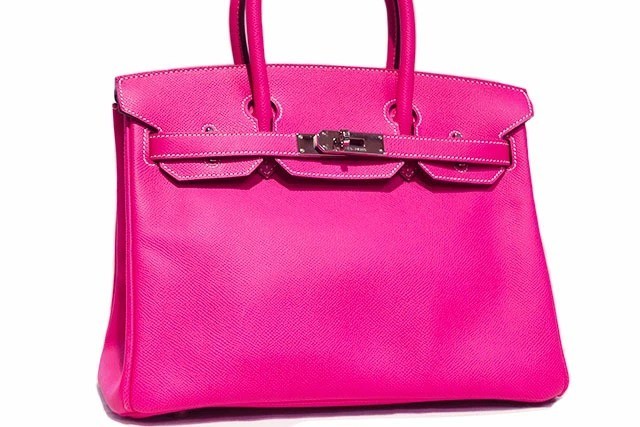 HERMES Candy Birkin 30 Hand Bag Veau Epsom Rose Tyrien Pink W/Cloche, Padlock