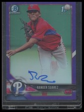 2018 Bowman Chrome #CPA-RS Ranger Suarez Prospects Autographs Purple #/250