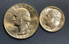 1964 D Washington Quarter & Roosevelt Dime Lot – 90% SILVER Coins