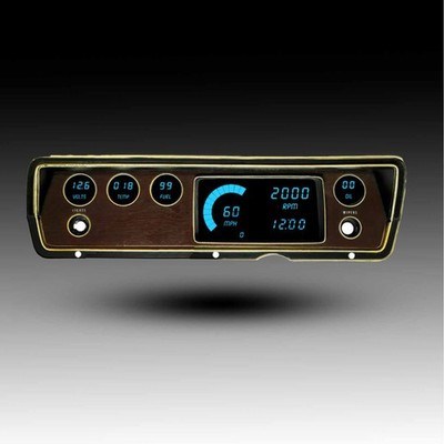 Intellitronix Teal LED Gauge Set With GPS Sending Unit For 1970-1976 Dodge Dart