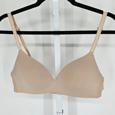Auden Womens Sz 36B The Bliss Classic Lightly Padded T Shirt Bra Beige