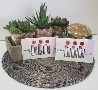 Lot Of 2 Stila Color Balm Lipstick VIVIENNE ALI NATASHA Sample Packs SEALED RARE