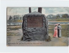 Postcard Fort Wyoming Monument River Front Park Wilkesbarre Pennsylvania USA
