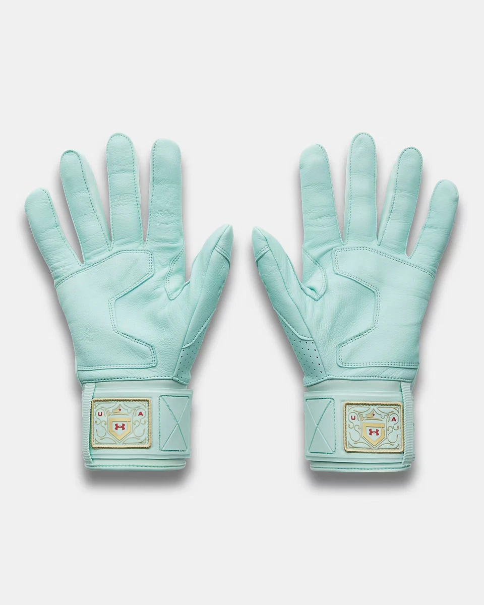 Guantes de bateo de béisbol Under Armour Yard Pro para hombre talla mediana verde aguamarina