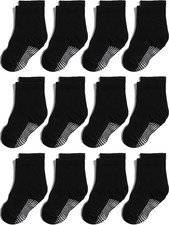 Non Slip Grip Ankle Baby Socks 12 Pack for Toddler Boys and Girls Kids,Infant Cu