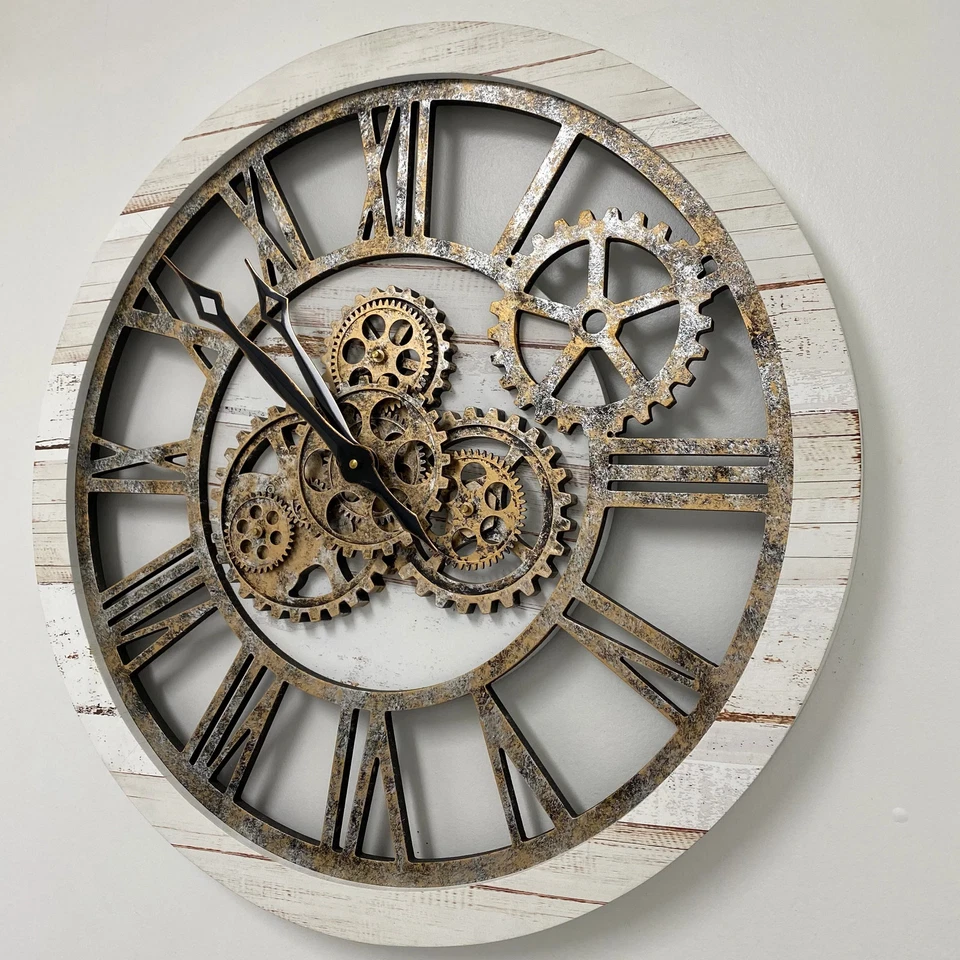 Relógio de parede The Gears AMERICA LINE REDONDO 24 POLEGADAS BEGE DESERTO - Imagem 3 de 4