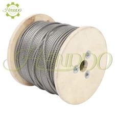 3/16" Stainless Steel Cable 500FT, 7×19 Strand Wire Rope Aircraft Cable 3700lbs
