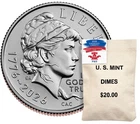 Semiquincentennial Dime 2026 P & D 200 coin Bag - Emerging Liberty PRESALE