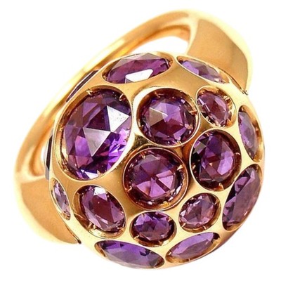Authentic! Pomellato Harem 18K Gold Amethyst Ring Sz 4.5