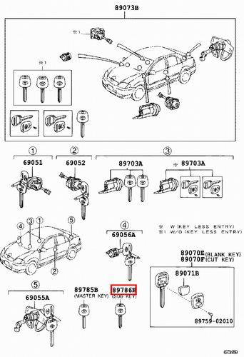 Genuine Corolla ZZE123 ZZE122 ZZE121 Transmitter Transponder Key Sub Uncut - Picture 10 of 20