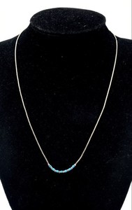 925 Sterling Silver Faux Stone Liquid Silver Necklace 2g