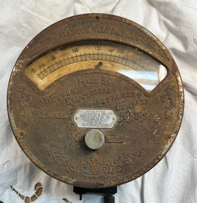 Newark NJ Weston Electrical Instrument Company Voltmeter Antique 1800s Steampunk