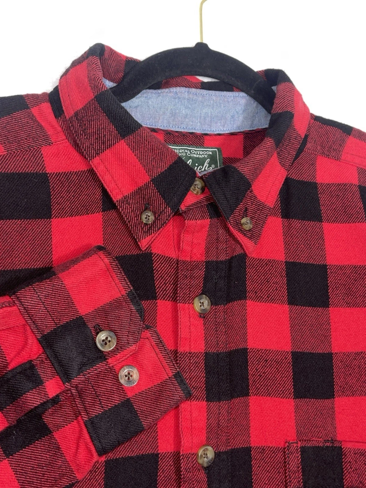 Woolrich Mens Buffalo Plaid Flannel Barn Shirt Size L Black/Red Outdoor Pockets
Opens in a new windo
