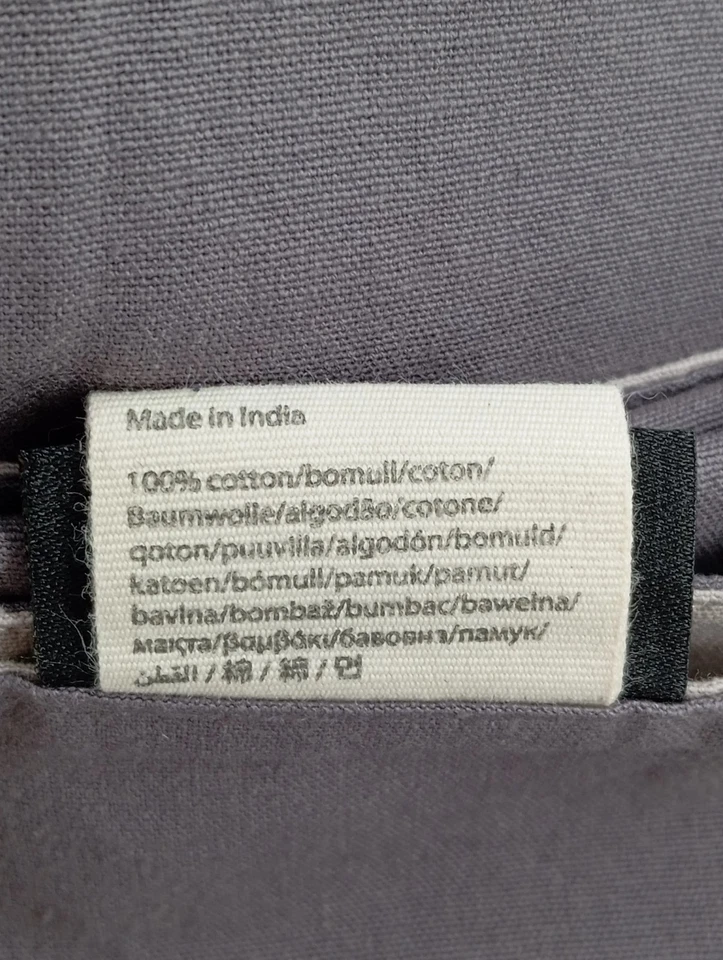 Linum Tischdecke 150x45 cm Grau Baumwolle Modern Uni Rechteckig Alltag mit Logo - Bild 2 von 3