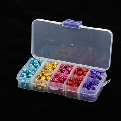 300x Jingle Bells aus buntem Metall, Weihnachtsschmuck, Glocken,