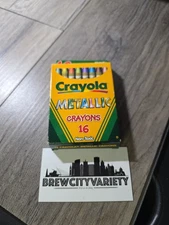 NEW Rare Crayola Metallic  Crayons Non-Toxic U.S.A. Discontinued 16 Pack