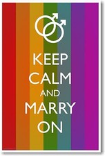 Keep Calm and Marry On - Muted Flag Male Ring - NEW Humor Poster